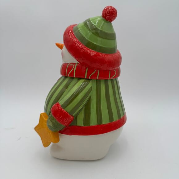 Fitz and Floyd Cookie Jar Snowman "Holiday Folk" NIB - Picture 2 of 8